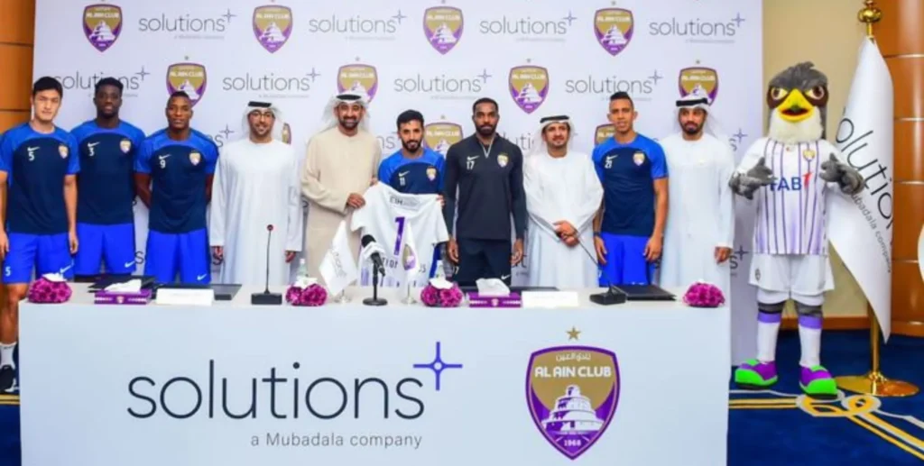 sponsorship agreement with Al Ain FC with Solutions+ at Sheikh Khalifa Stadium Abu Dhabi